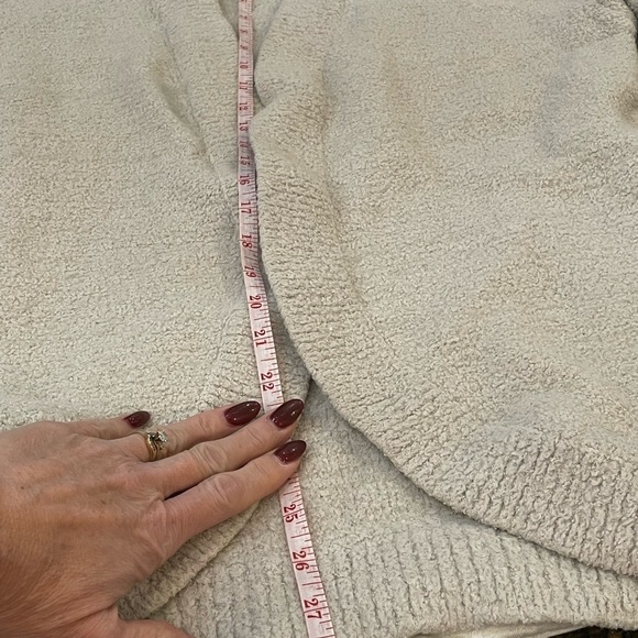 Altard state 3/4 sleeve open front thick fall cardigan cream gray off white med - Picture 6 of 8